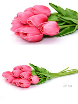 Цветок искусственный Тюльпан 30 см розовые / 1205 /уп 10/200/1200/ латэкс