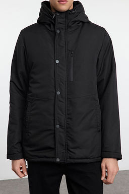 TRENDYOL MAN Siyah Regular Fit K?sl?k Parka Ruzgarl?k Mont TMNAW25MO00032 - Trendyolmilla фото 4