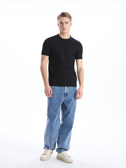 Bisiklet Yaka K?sa Kollu Erkek Dokulu Ti??rt