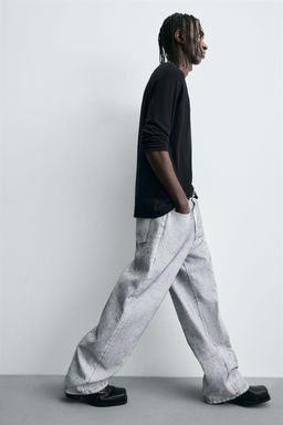 WAXED FINISH BAGGY FIT JEANS - Zara фото 6