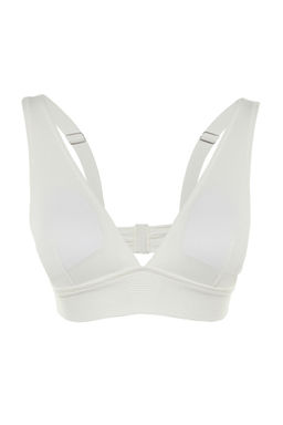 Ekru Ucgen Dokulu Core Bikini Ustu TBESS22BU0017