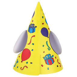 Цена за 6 шт. Колпак с ушками «С Днем Рождения!», Микки Маус