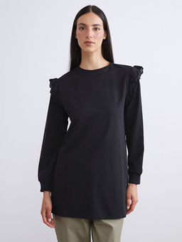 Bisiklet Yaka F?rf?rl? Kad?n Sweatshirt Tunik