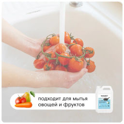 Средство для мытья посуды, овощей и фруктов, Нейтральный WONDER lab, экологичный гель для посуды, без запаха, 5л  фото 4
