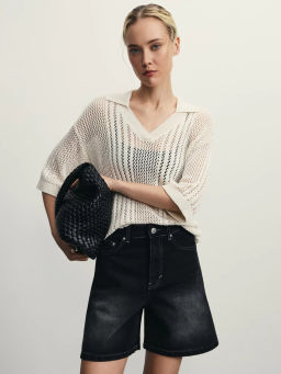 Джинсовые шорты А-силуэта / Zarina фото 19