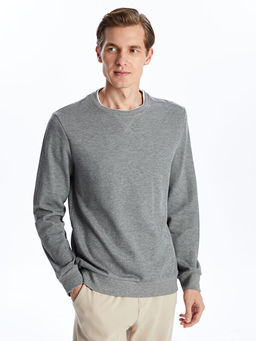 Bisiklet Yaka Uzun Kollu Erkek Sweatshirt