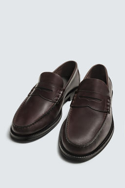 LEATHER PENNY LOAFERS - Zara фото 12