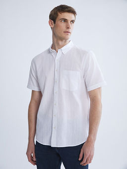 Regular Fit Hakim Yaka K?sa Kollu Erkek G?mlek