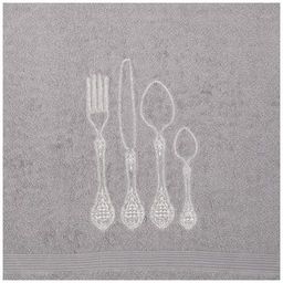 ПОЛОТЕНЦЕ ФУРШЕТ,40х70СМ. МАХРА,СЕРЫЙ,ВЫШИВКА,100 - Lefard фото 3