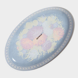 Блюдо стеклянное сервировочное овальное Доляна «Народные мотивы», 24.5×15 см, чёрный