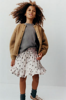 CHECK SKIRT WITH FLORAL PRINT - Zara фото 5