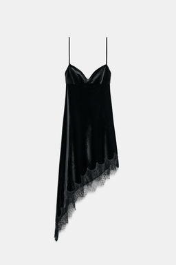 VELVET LACE MIDI DRESS - Zara фото 6