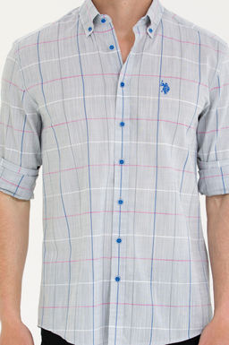 U. S. Polo Assn Мужская серая рубашка в шотландскую клетку - U.s. polo assn фото 6