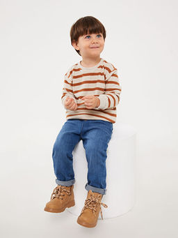 Bisiklet Yaka Uzun Kollu ?izgili Erkek Bebek Sweatshirt - Waikiki фото 3