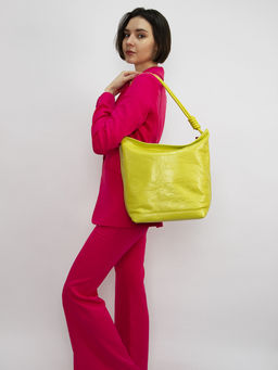 LACCOMA сумка Q3281-салатовый натуральная кожа хлопок  фото 5