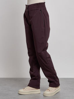 Брюки утепленные спортивные с высокой посадкой женские зимние темно-бордового цвета 7141Tb - Colannia фото 6