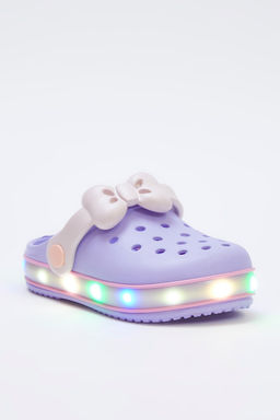 Lila Is?kl? Fiyonklu Detayl? Hafif Taban Kucuk K?z Cocuk Kids Eva Sandalet Terlik TAKSS25SD00045