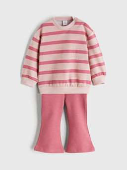 Bisiklet Yaka K?z Bebek Sweatshirt ve Tayt