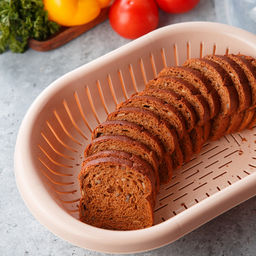 "Жасмин" Хлебница пластмассовая 31х24х13см, со вставкой, прозрачная крышка, полипропилен, т.м. NECO (Россия)