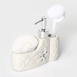 Дозатор для моющего средства с подставкой для губки и щётки Доляна «Блеск», 200 мл