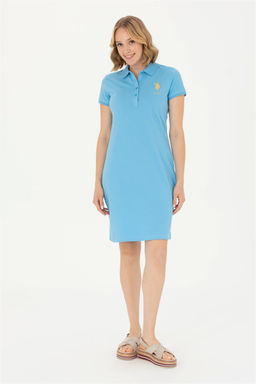 Женское бирюзовое трикотажное платье - U.s. polo assn фото 11