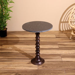 Стол кофейный, 41×41×57 см, алюминий, мрамор