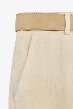 LINEN BLEND CULOTTES WITH BELT - Zara фото 8