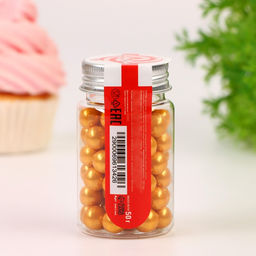 Кондитерская посыпка Шарики №5, золотая, 50 г - Simaland фото 3