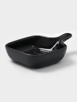 Соусники с ручкой Доляна Сковорода, набор 4 шт., 50 мл, керамика, чёрные  фото 2