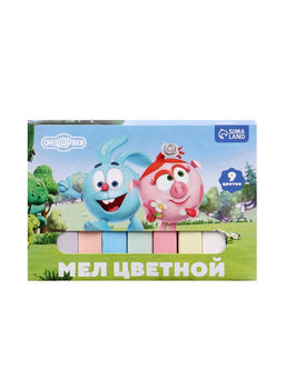 Мелки цветные школьные набор 3 шт. по 9 мелков Смешарики, прямоугольные  фото 11