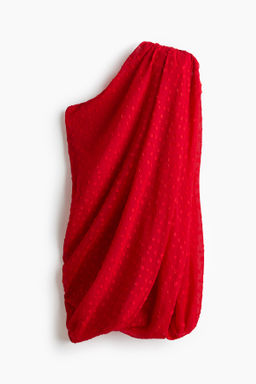 Vestido drapeado de un hombro