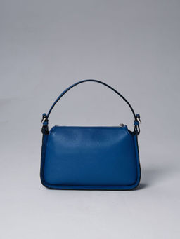 Сумка кожаная на плечо Deboro 30790 синяя гуашь