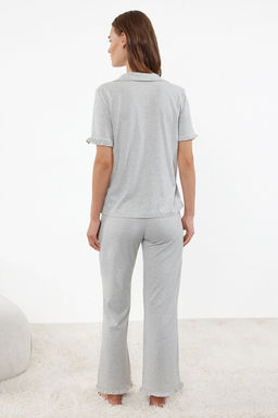 Trendyolmilla Mint %100 Pamuklu F?rf?r Detayl? Orme Pijama Tak?m? THMSS24PT00223 фото 18