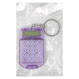 Калькулятор - брелок с крышкой, 8-разрядный, тонированный, МИКС