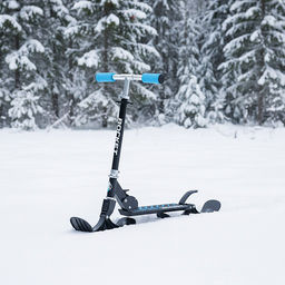 Самокат-снегокат, складной, в коробке (синий)