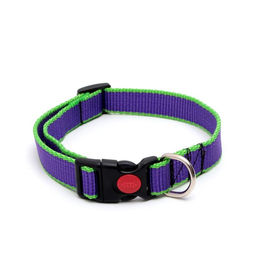 Ошейник капроновый, фастекс с замком, 50 х 2 см, ОШ до 50 см, фиолетовый с зелёным - Пижон фото 2
