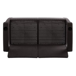 Диван «Ротанг» двухместный, 127×70×79 см, мокко, с подстаканниками