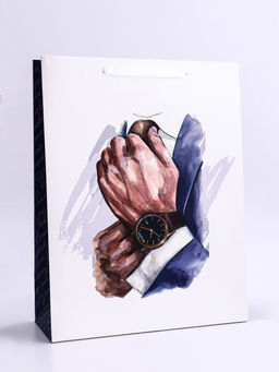 Пакет подарочный вертикальный Бизнес мен, L 31?40?12 см