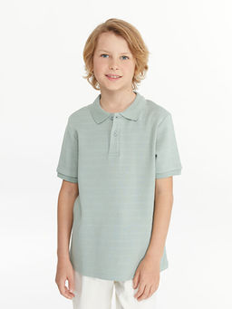 Polo Yaka Dokulu Erkek ?ocuk Ti??rt