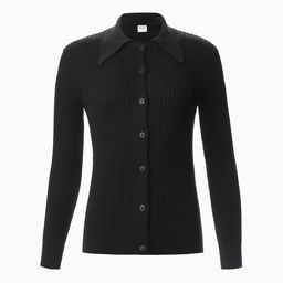Джемпер женский на пуговицах MINAKU: Knitwear collection, чёрный, размер 46-48