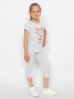 CRB wear/CWKG 63406-11 Футболка для девочки,светло-серый меланж/Ex.Cherubino  фото 3