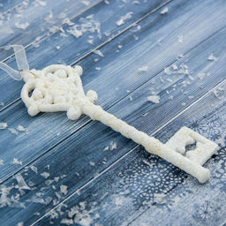 Цена за 2 шт. Ёлочная игрушка Зимнее волшебство. Белый ключик пластик, 154.5 см, белый, МИКС  фото 2