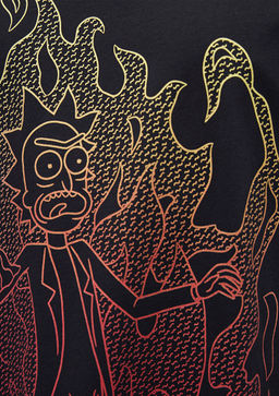 Rick and Morty Bask?l? Siyah Tisort - Mavi фото 7