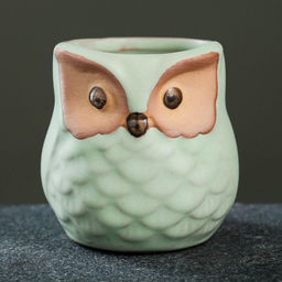 Декоративный горшок для цветов «Сова Ава» керамический, 150 мл, 6×6×6.5 см, МИКС