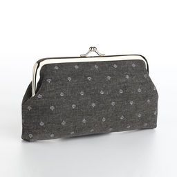 Косметичка женская на фермуаре, маленькая, с принтом Корона, серая