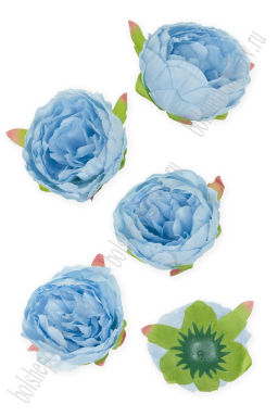 Головки цветов "Пион" 9 см (5 шт) SF-7874, голубой
