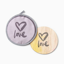 Набор кухонный Love: прихватка, подставка под горячее, МИКС - Доляна фото 6