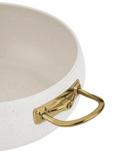 Кастрюля с крышкой стеклянной 22х10 см (3,5 л) с АПП, цв. айвори, арт. 3000-IVR-22