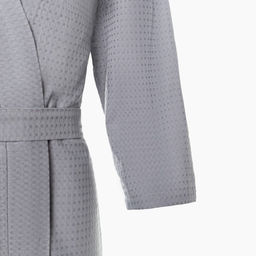 Халат вафельный женский Экономь и Я рукав 3/4, размер 54-56, серый, 100% хлопок, 200 г/м²