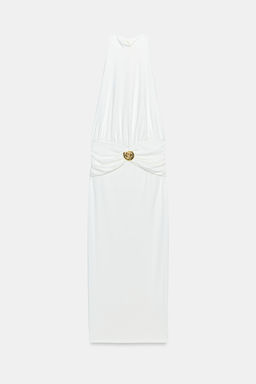 VESTIDO HALTER DRAPEADO / Blanco roto - Zara фото 6